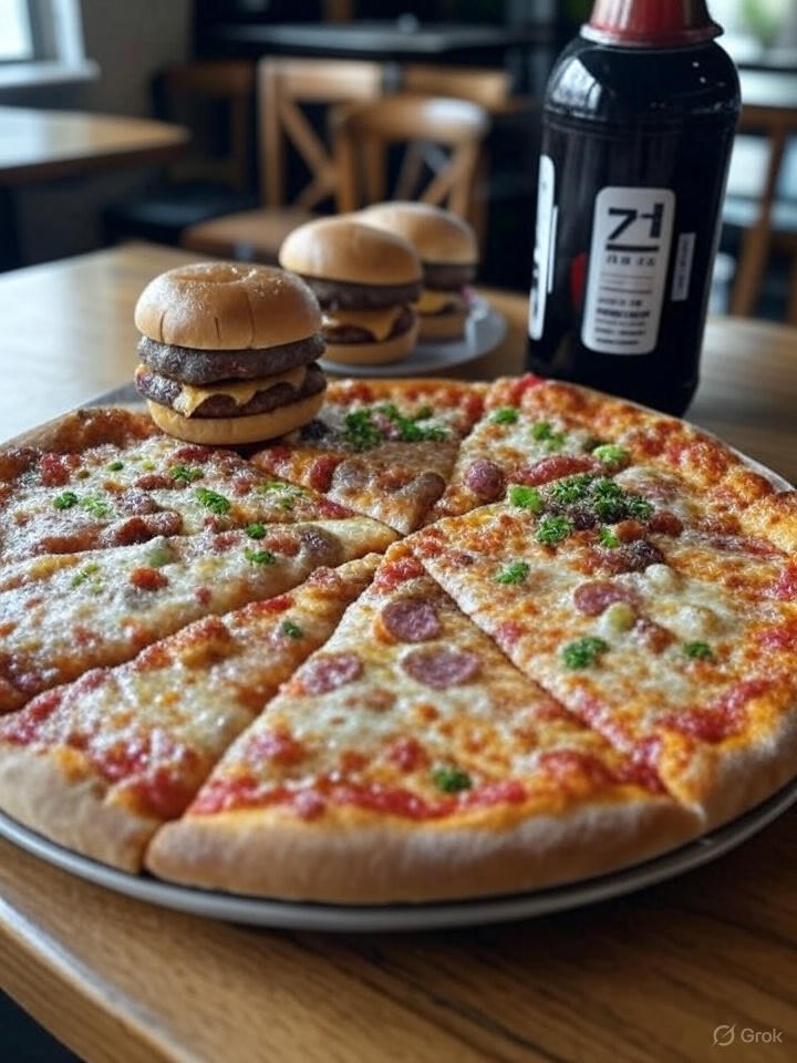 1 Large Pizza,2 Zinger burger,.5 liter drink